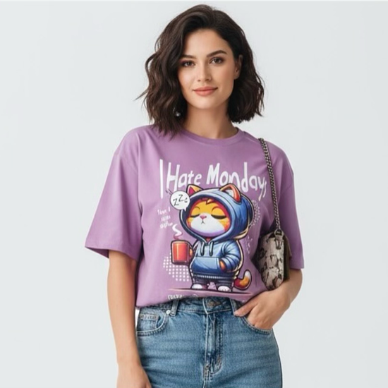 Deep Purple Hue T-shirt 100% Premium Cotton Casual Wear Trendy Deep Purple Hue T-shirt 100% Premium Cotton Casual Wear