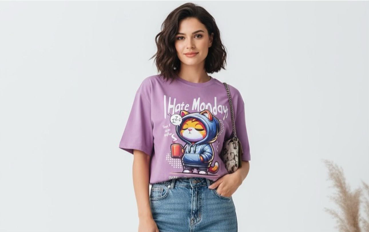 Deep Purple Hue T-shirt 100% Premium Cotton Casual Wear Trendy Deep Purple Hue T-shirt 100% Premium Cotton Casual Wear